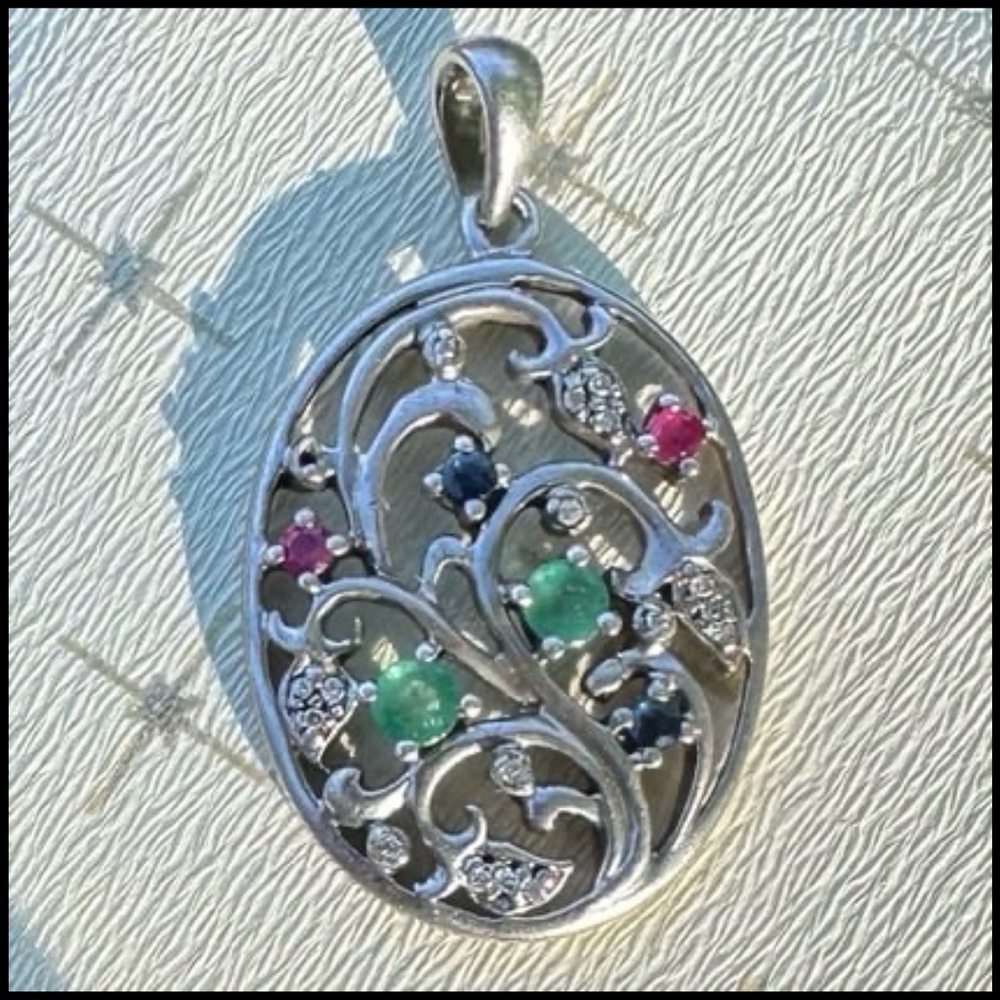 Ross-Simon’s Silver Gemstone Tree of Life Pendant